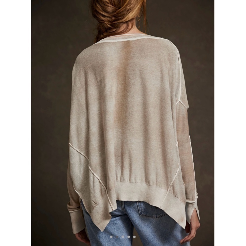 Free People Gibson V-Neck Pullover Women Top Sweater Medium - Picture 4 of 15